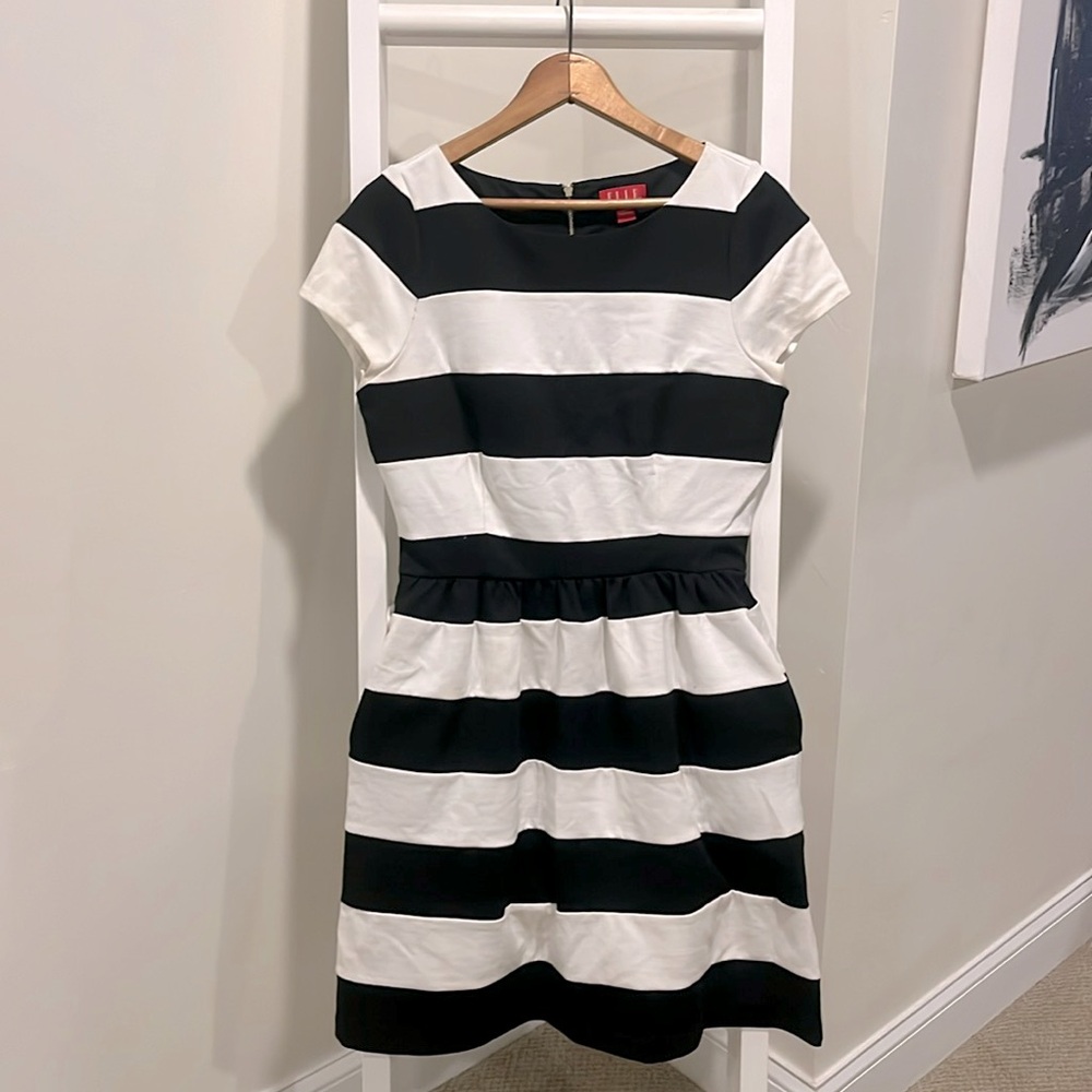 Elle Black & White Stripe Mini Dress